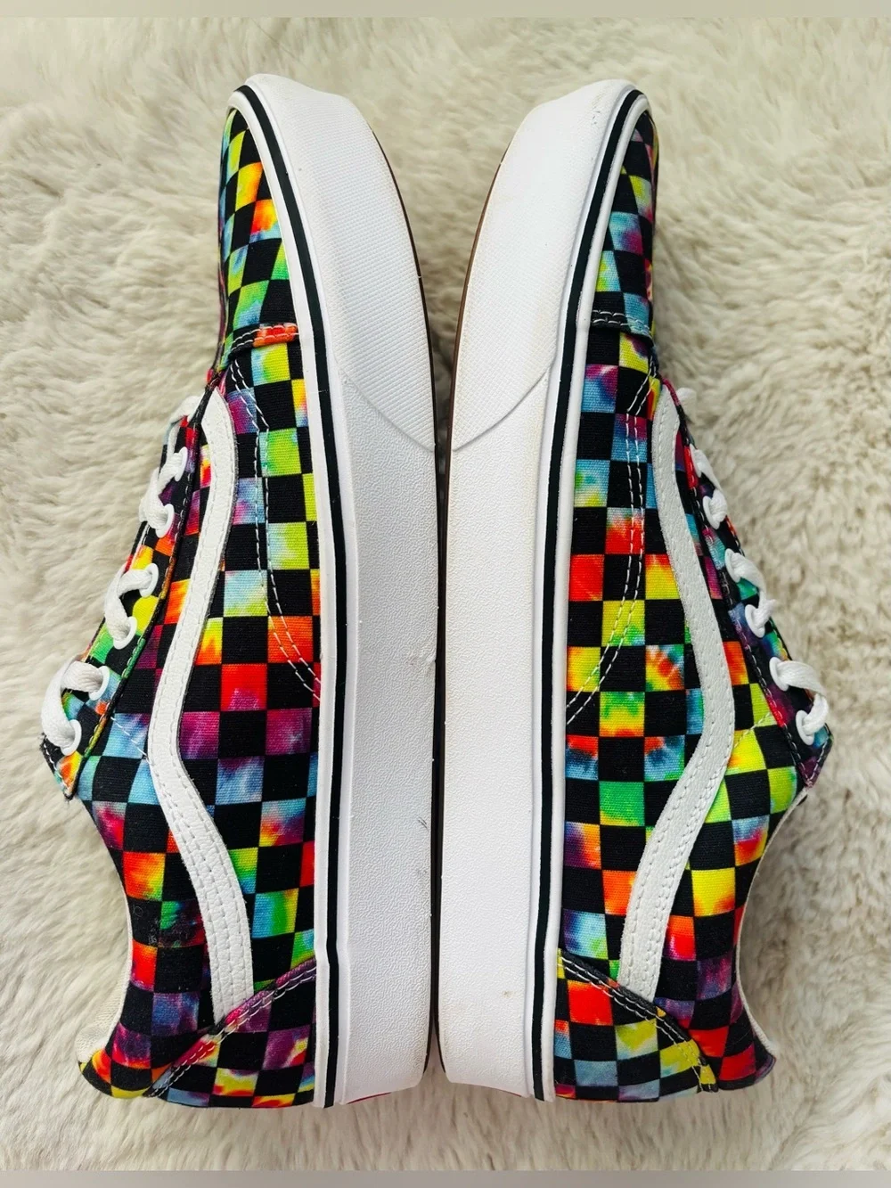 Vans Checkerboard Low Top Sneakers in Black Multicolor